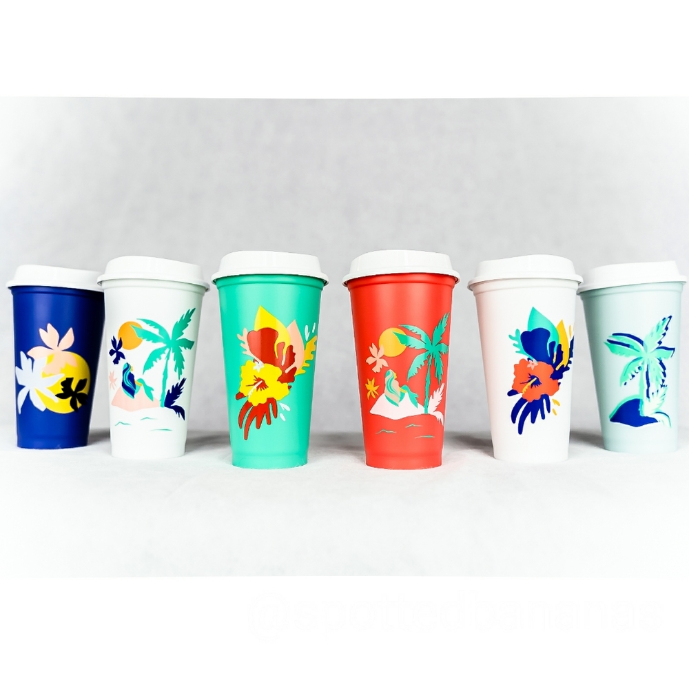 NWT Starbucks 16oz Tropical Hot Reusable 6… - Picture 3 of 9